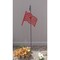 Village Wrought Iron Hanging Silhouette with Metal American Flag Design, Red